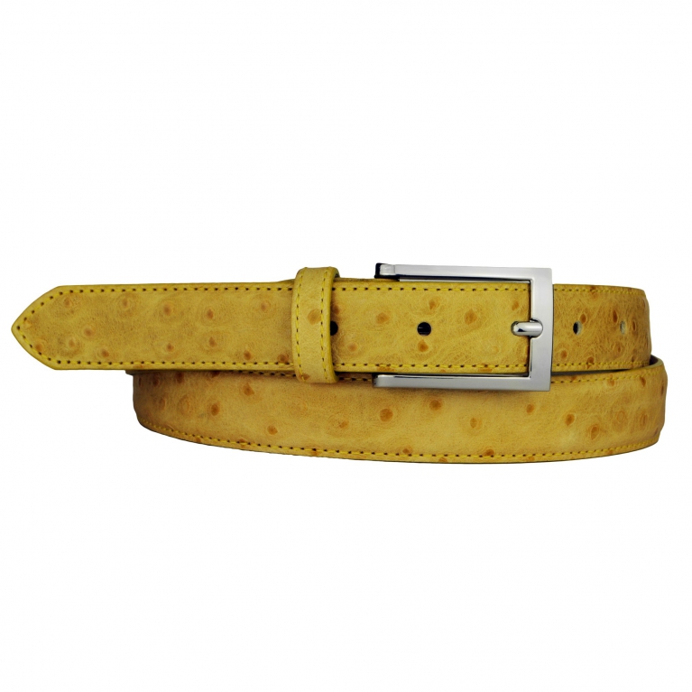 Cintura donna gialla stampa struzzo