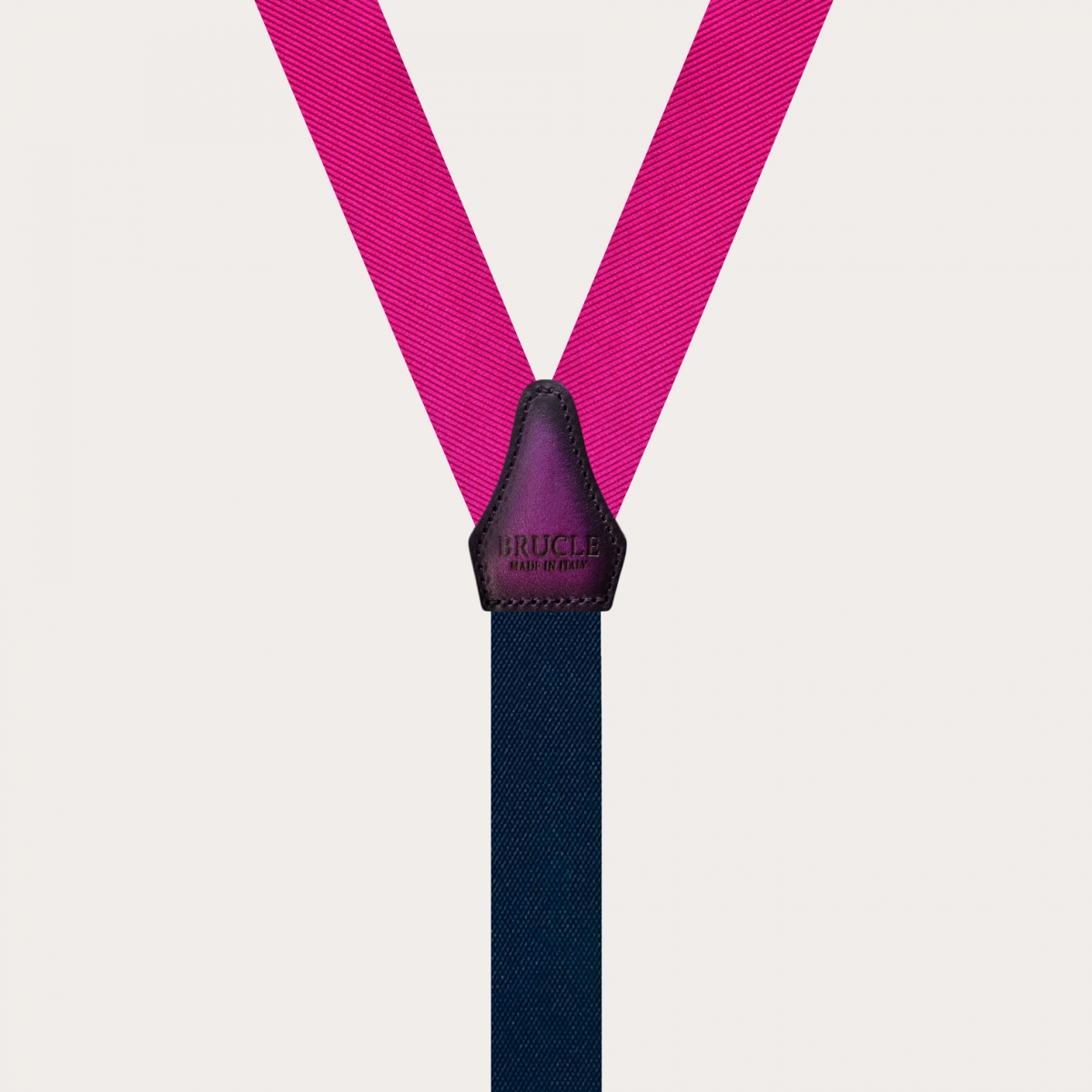 bretelles fines fuchsia en soie à tresses pour boutons