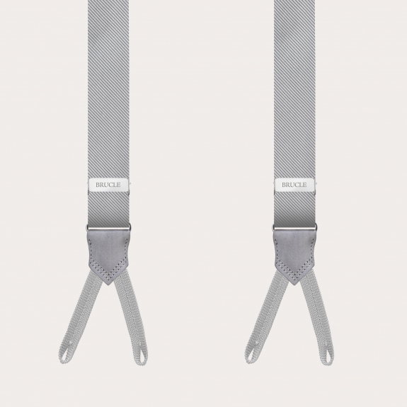 Schmalen grauen Hosenträger mit Knopflöchern