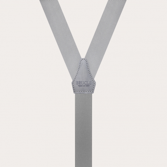 Schmalen grauen Hosenträger mit Knopflöchern
