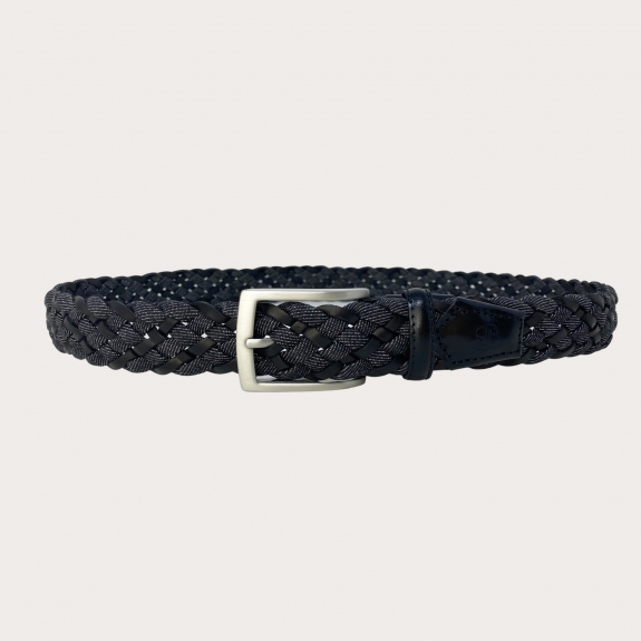BRUCLE Braided black jeans belt