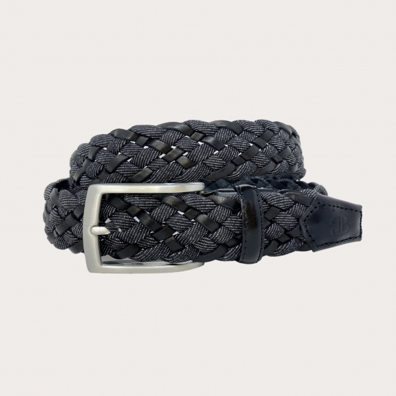 BRUCLE Braided black jeans belt