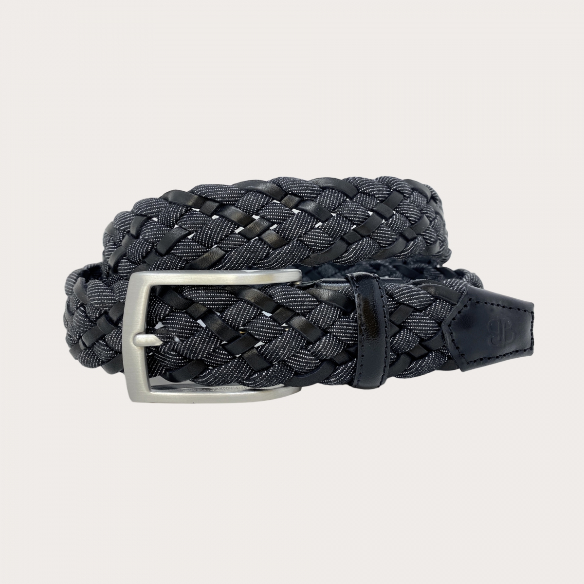 BRUCLE Geflochtener Jeans-Gürtel schwarz