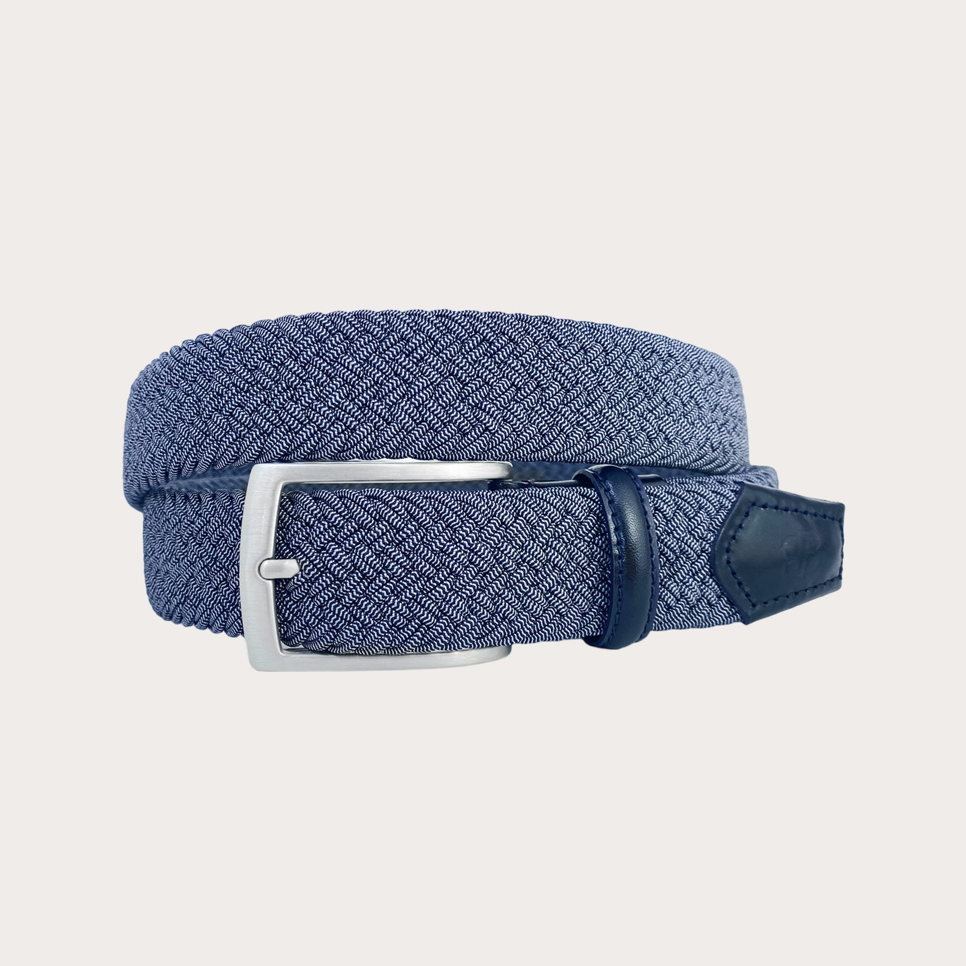 BRUCLE Cintura intrecciata elastica blu melange, nickel free