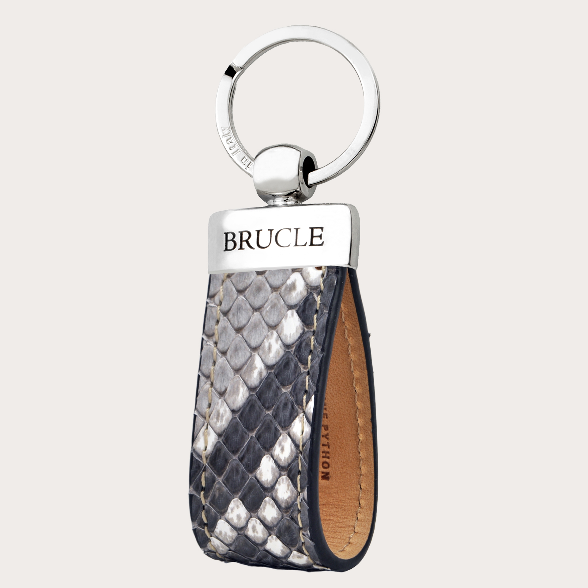 Schlüsselanhänger python leder felsfarbe