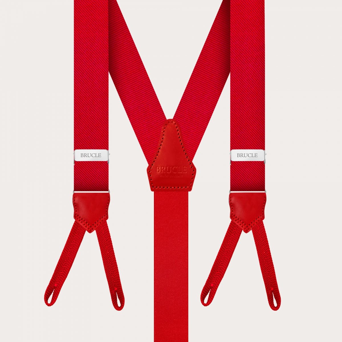 Res slim braces with braid ends in jacquard silk