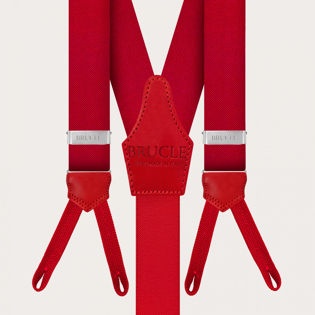 Lebhafte rote Seidenhosenträger herren mit Schlaufen für Knöpfe