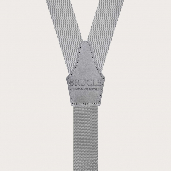 BRUCLE Bretelles larges à tresses pour boutons, gris
