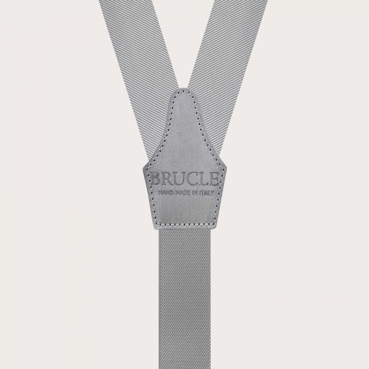 BRUCLE Formal Y-shape suspenders with braid runners, grey