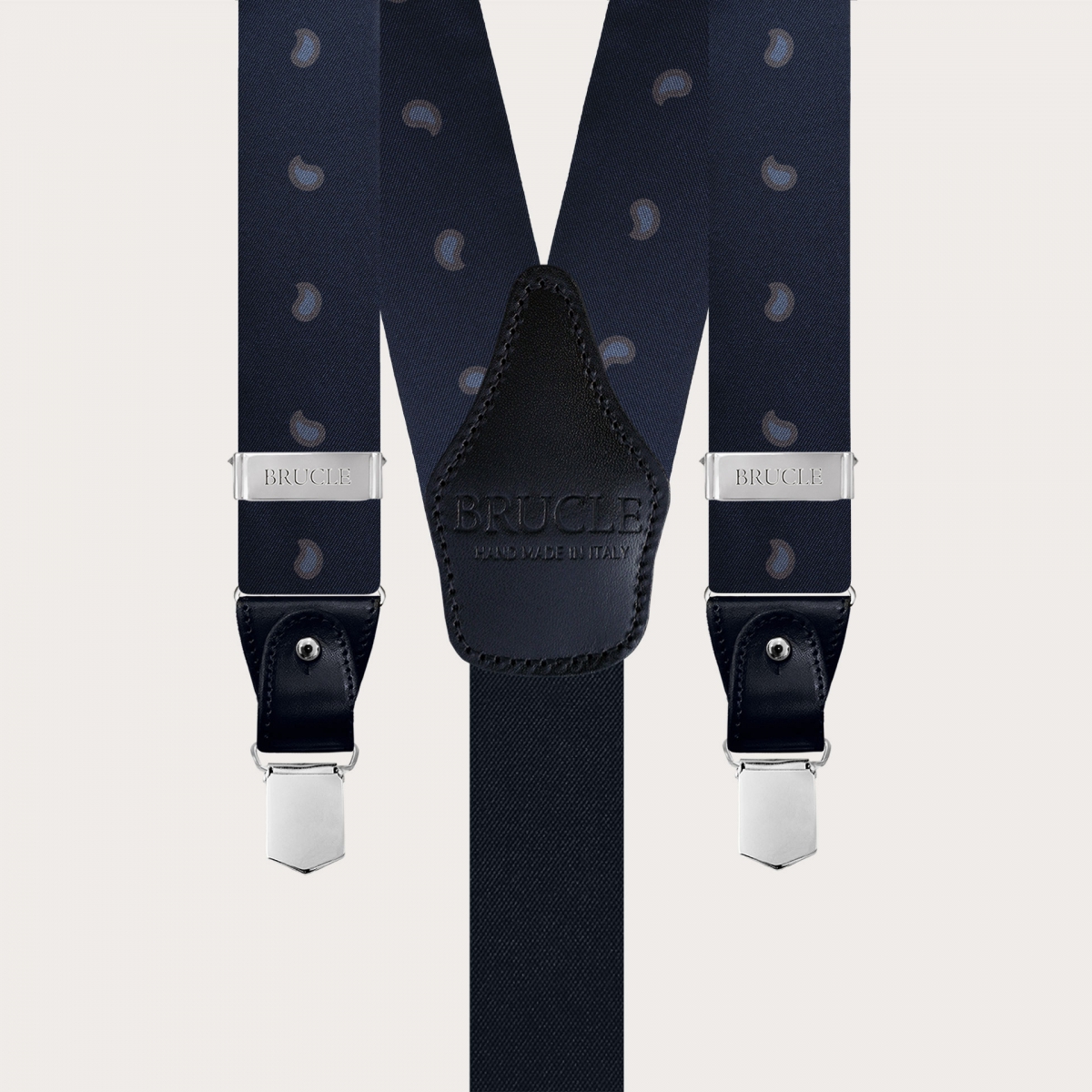 Seiden-Hosenträger herren Blau Paisley Makromuster