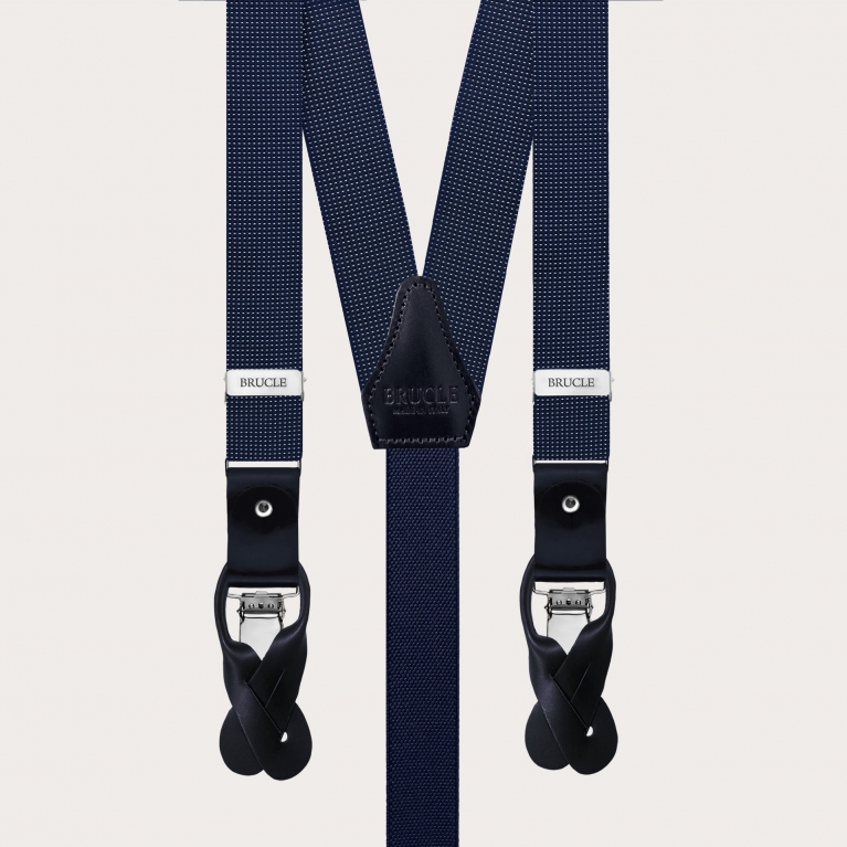 Men's polkadot silk suspenders made in Italy