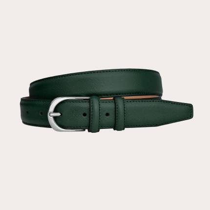 Forest green saffiano leather belt