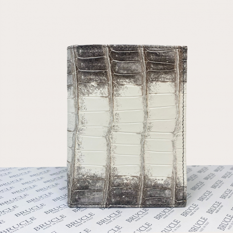Himalayan white crocodile vertical wallet