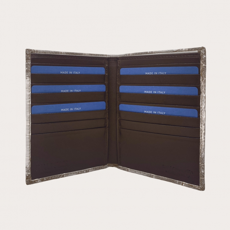 Himalayan white crocodile vertical wallet