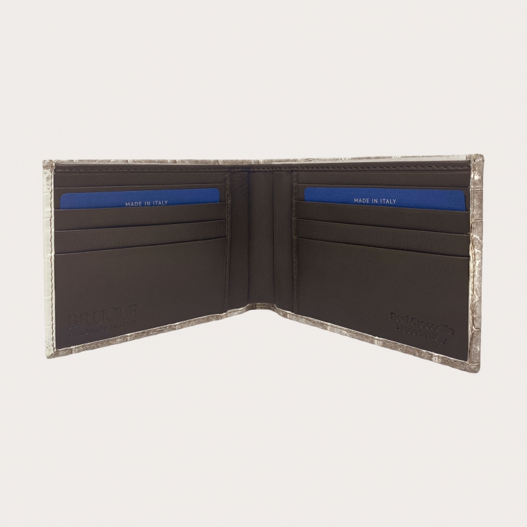 Classic Himalayan White Crocodile Credit Card Wallet