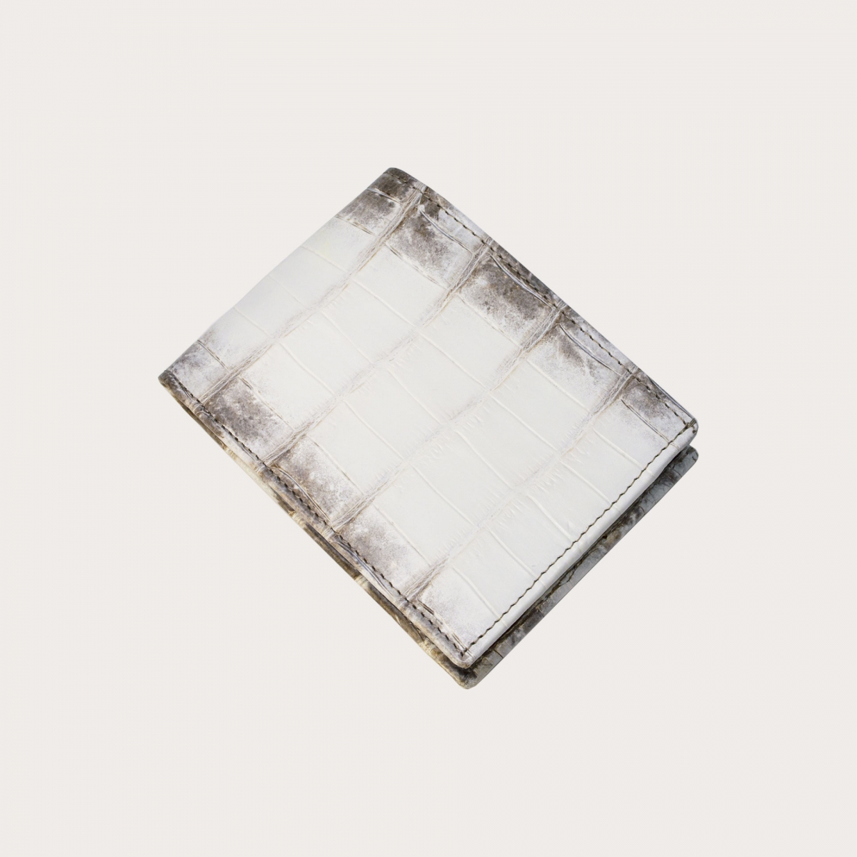Portefeuille en crocodile blanc Himalaya avec porte-monnaie