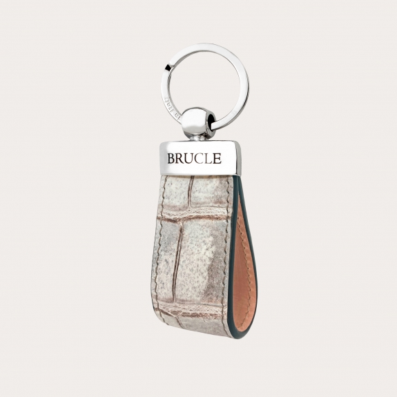 Porte-clés Crocodile En Métal Argenté - Accessoire Sac à Main, Cadeau Pour Amoureux Des Animaux, Design Réaliste