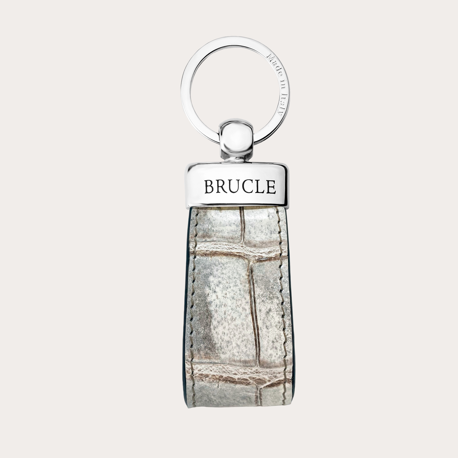 Porte-Clés HERMÈS Authentique En Métal Argenté - Modèle Crocodile #835