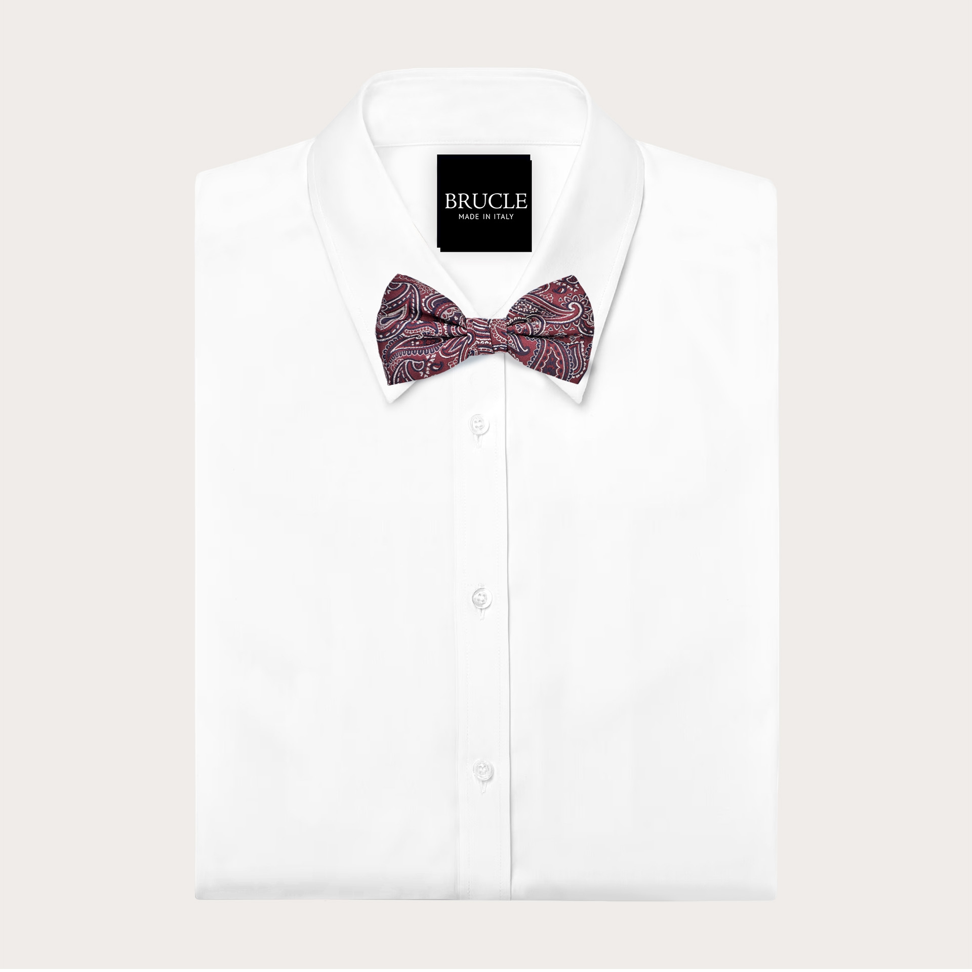 Herrenfliege in Bordeauxrot mit Paisley-Muster aus Jacquard-Seide