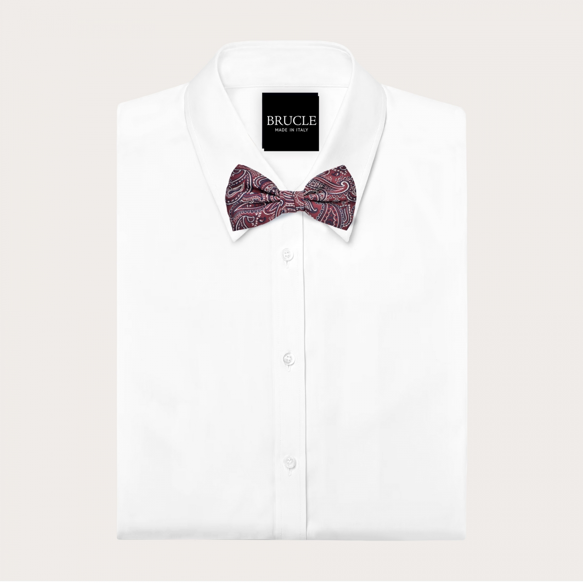 Herrenfliege in Bordeauxrot mit Paisley-Muster aus Jacquard-Seide