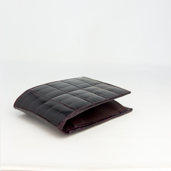 Bordeaux Men's crocodile wallet with coin purse