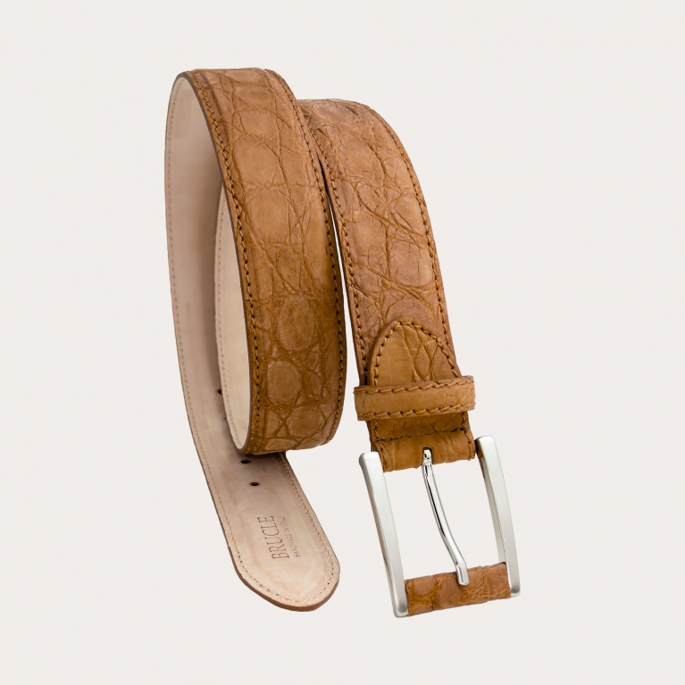 High Crocodile Belt in Leather Color