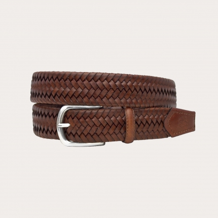 Braided Leather Belt, Elastic Nickel Free