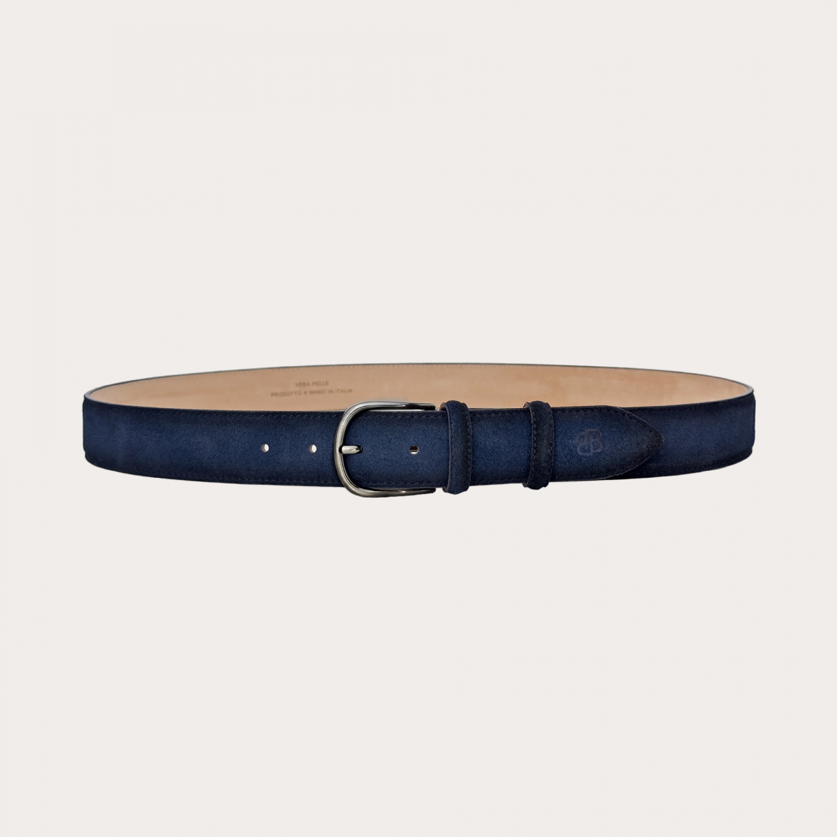 Navy faded blue suede belt