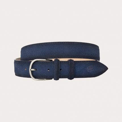 Navy faded blue suede belt