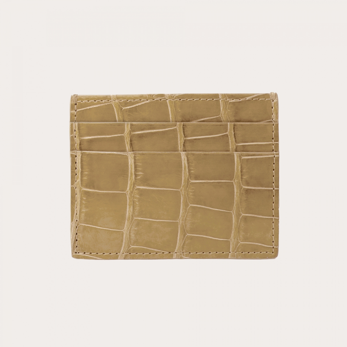 Porte-cartes de crédit en crocodile, beige