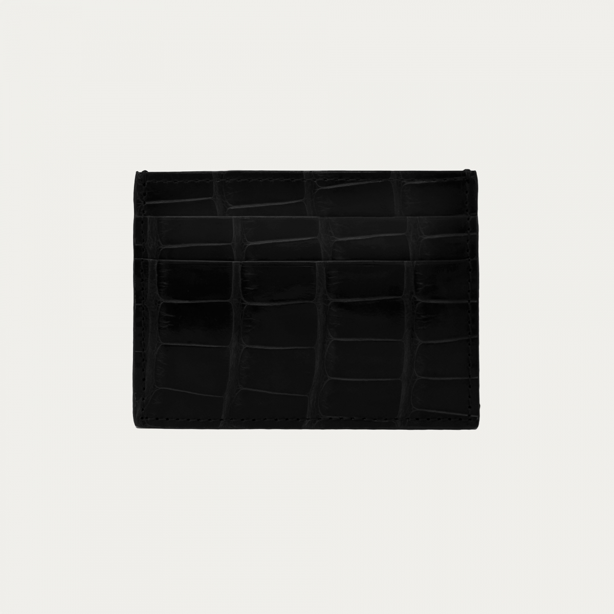 Brucle credit card holder crocodile leather, black