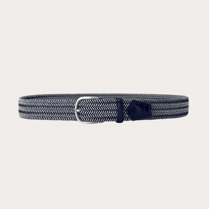 Cinturón elástico sin níquel azul marino y blanco