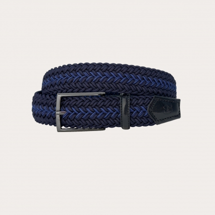 Geflochtener elastischer Gürtel in Marineblau und Royalblau mit nickelfreier Schnalle