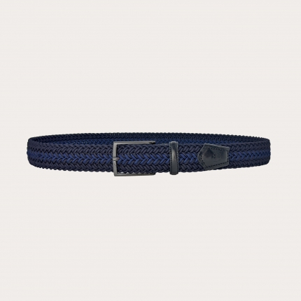 Geflochtener elastischer Gürtel in Marineblau und Royalblau mit nickelfreier Schnalle