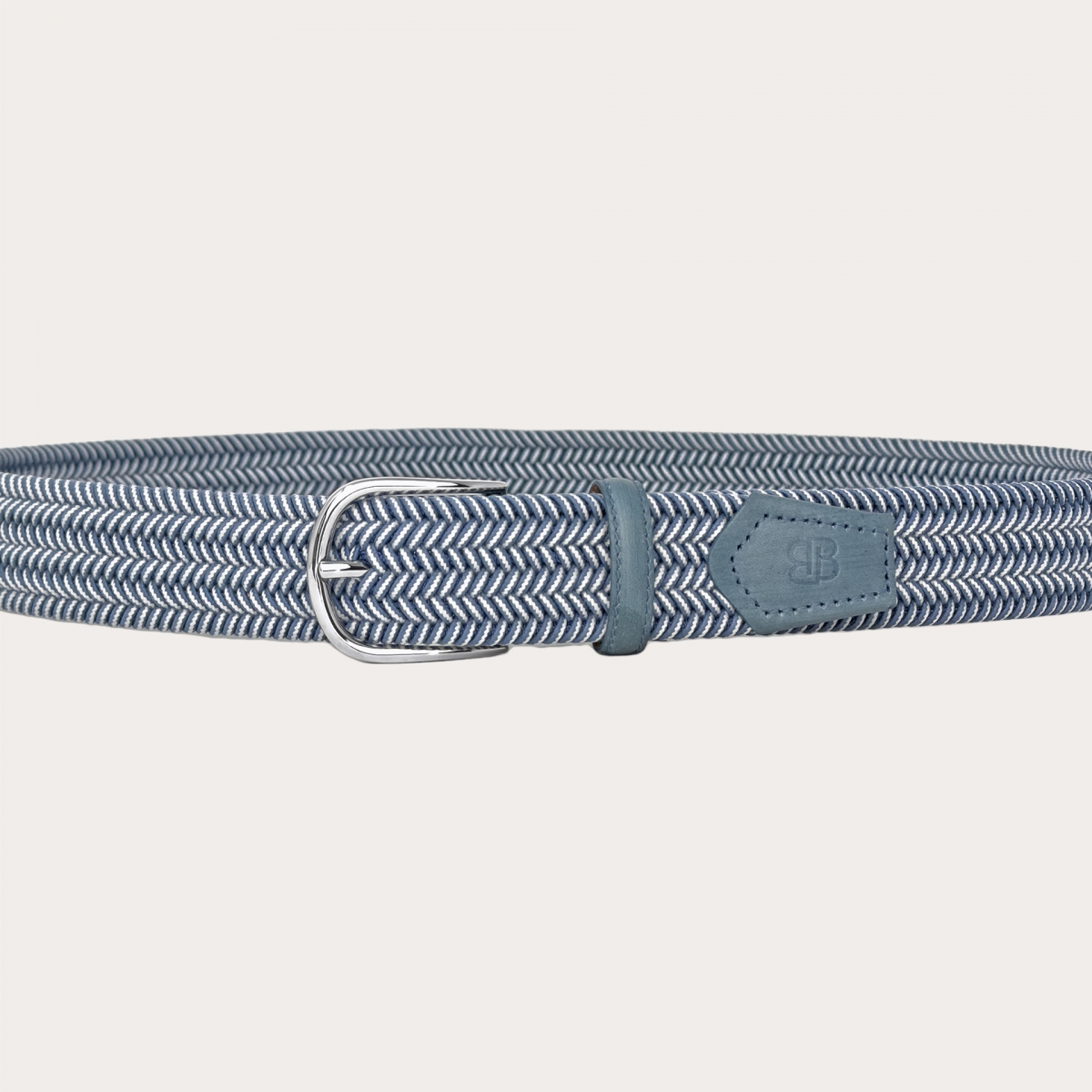 Nickel-Free Blue Jeans and White Elastic Belt