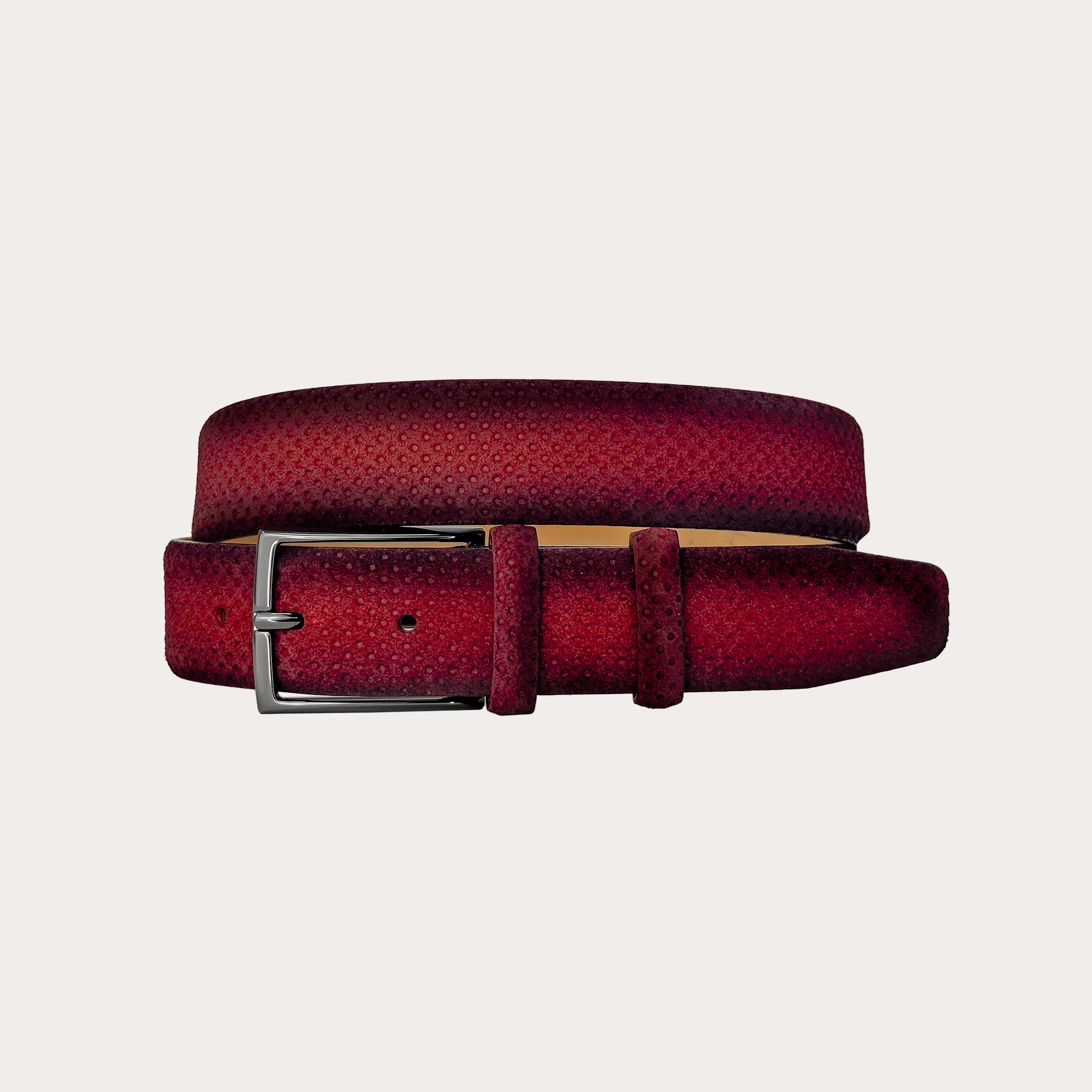 Ceinture en daim perforé dégradé de rouge à noir