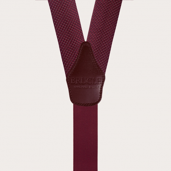 Tirantes en forma de Y en seda jacquard, burdeos