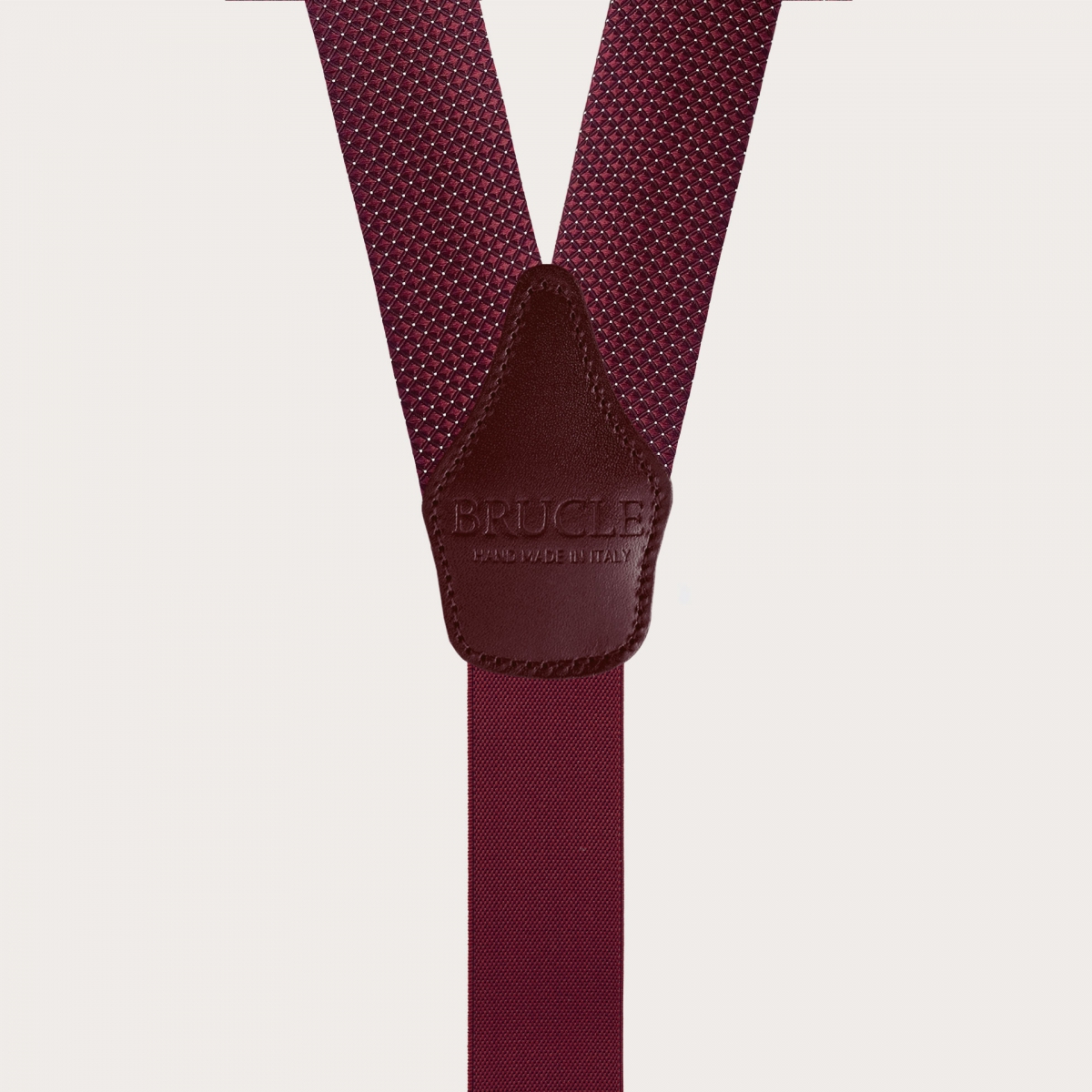 Tirantes en forma de Y en seda jacquard, burdeos