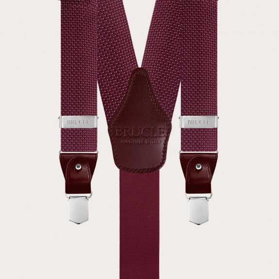 Tirantes en forma de Y en seda jacquard, burdeos