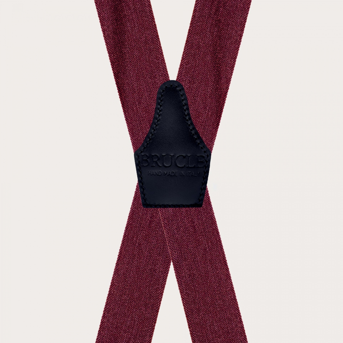 Bretelles unisexes en X bordeaux effet jeans