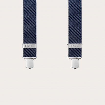 Tirantes de rayas diagonales azules y grises, solo con clips