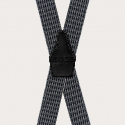 Tirantes para hombre negros en X con rayas diagonales, solo con clips