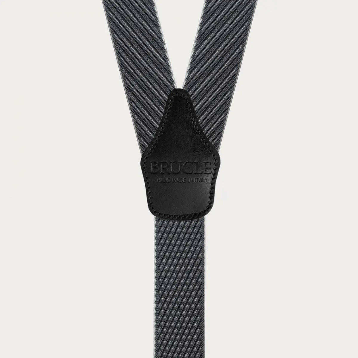 Schwarz-graue gestreifte elastische Hosenträger mit Clips