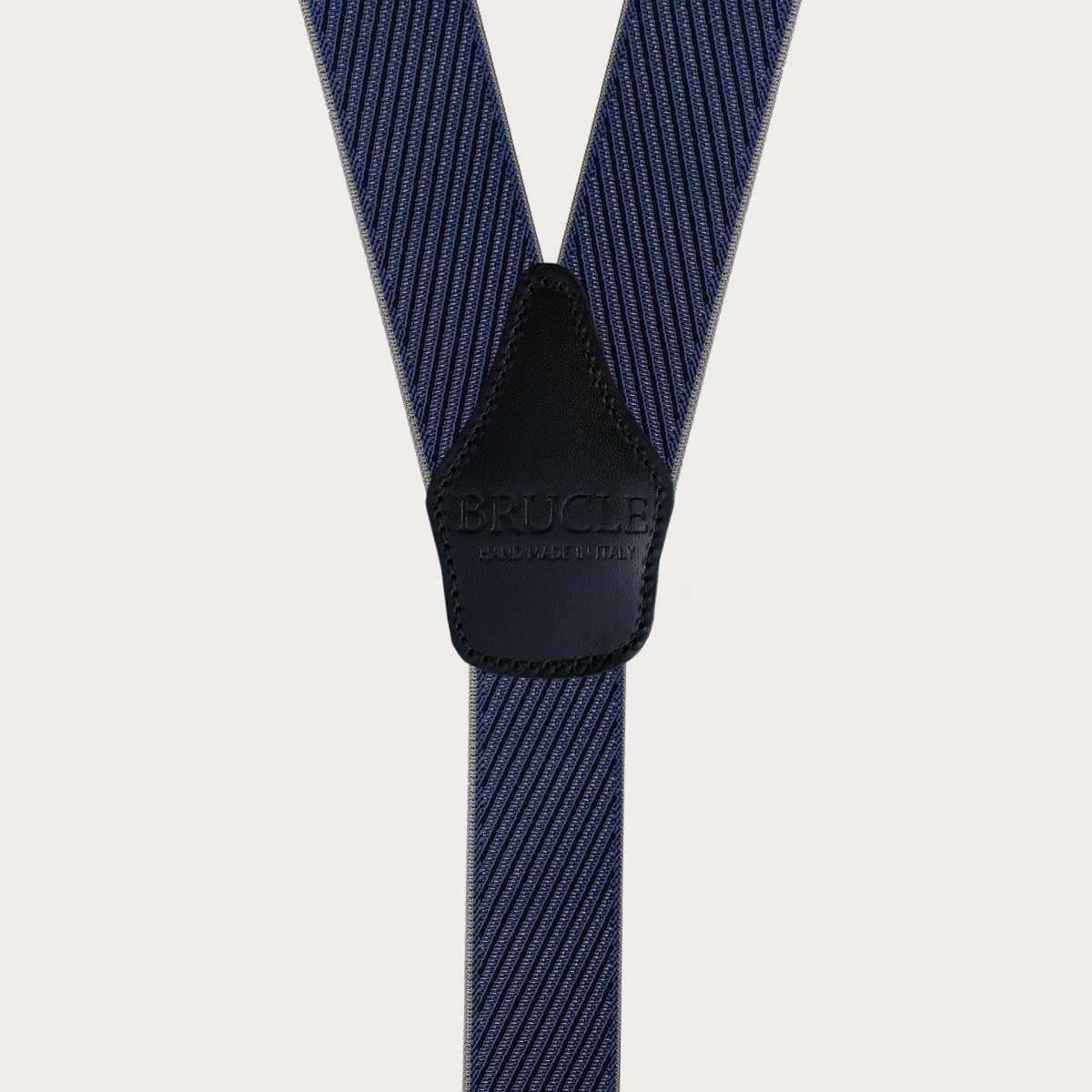 Tirantes de rayas diagonales azules y grises, solo con clips