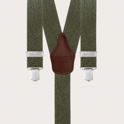 Tirantes anchos verdes en forma de Y efecto jeans