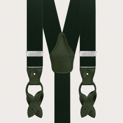 Nickelfreie grüne elastische Hosenträger mit passendem Leder