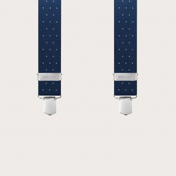 Tirantes unisex anchos azules de lunares, solo con clips