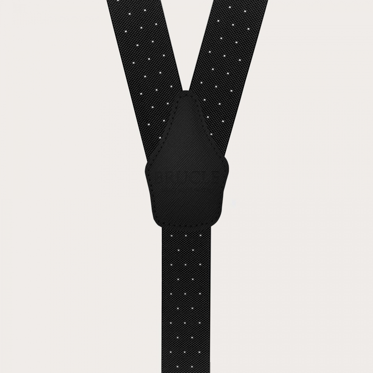 Tirantes unisex negros de lunares elásticos con clips