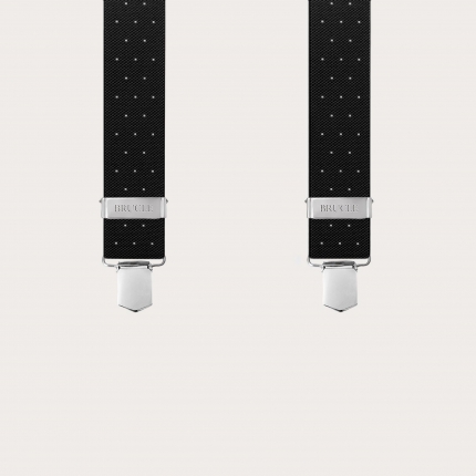 Unisex schwarze Punkte-Hosenträger, elastisch mit Clips