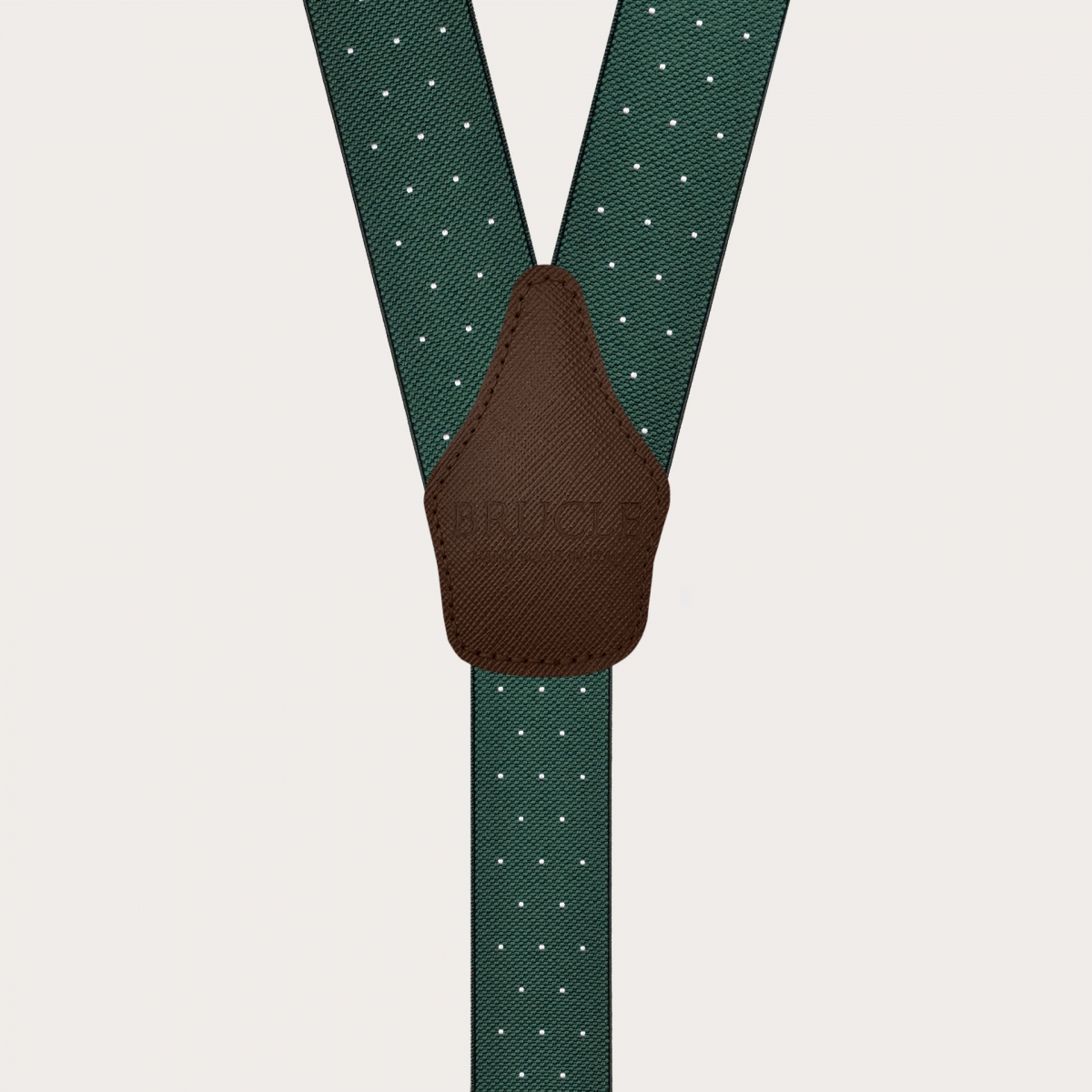 Green polka-dot suspenders with clips for men and women